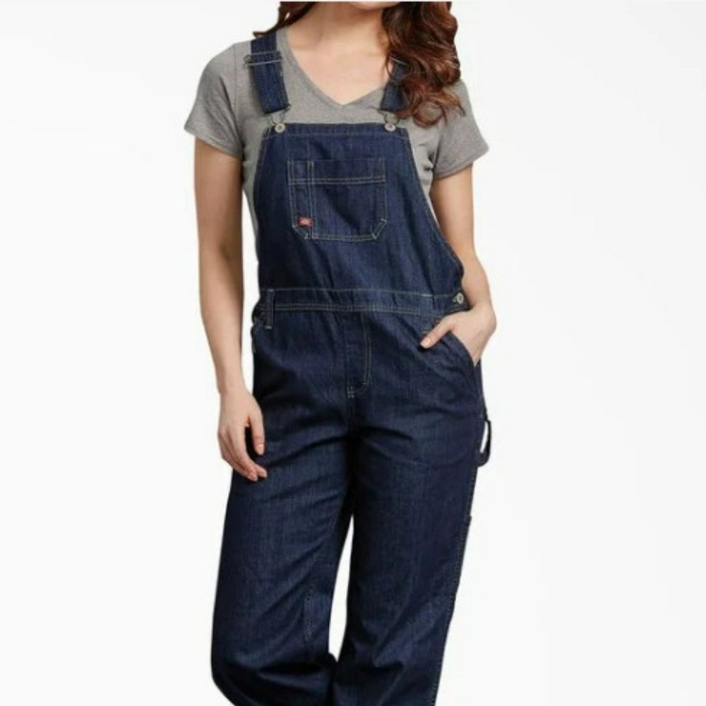 Dickies Women's Denim Bib Overalls NWT Size Large, Indigo